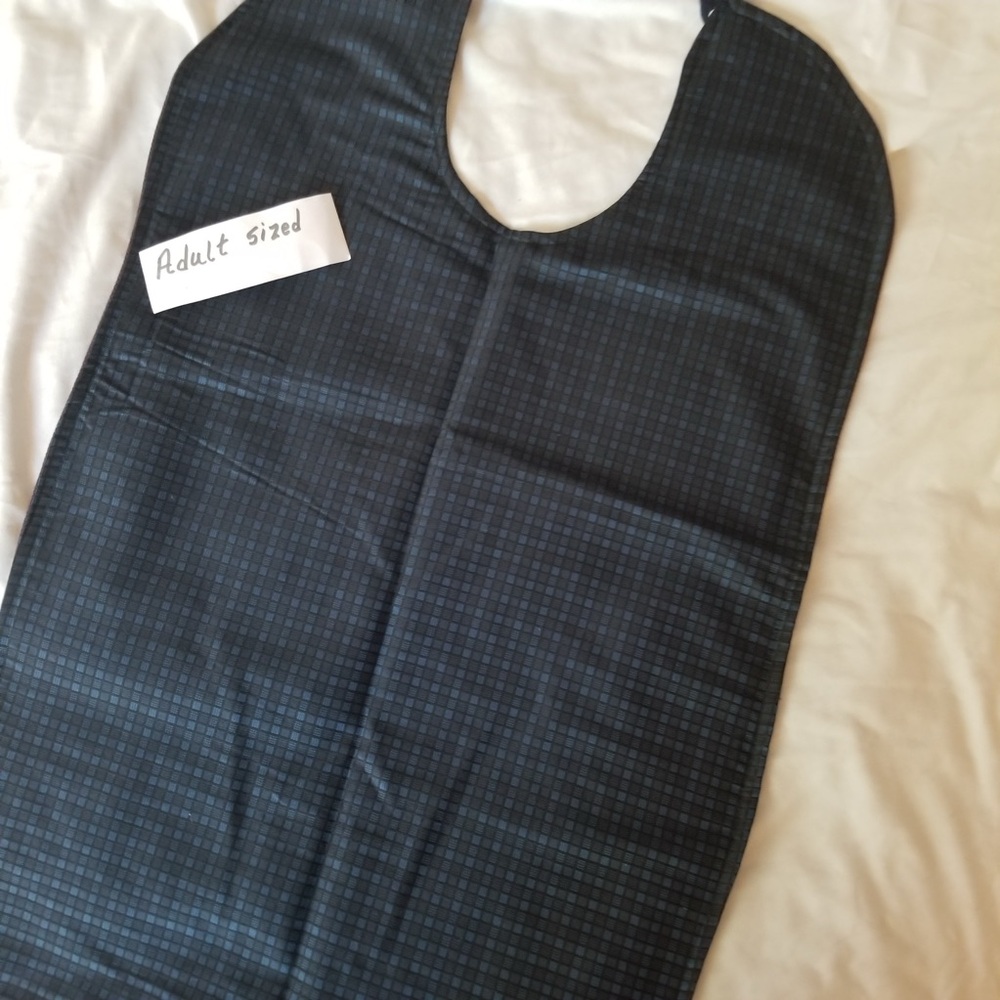 Navy Blue Adult Bib reversible plum color